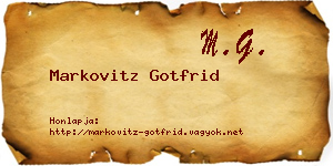 Markovitz Gotfrid névjegykártya